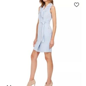 Calvin Klein Zip-Front Belted Dress- size 4